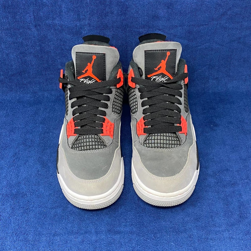 Air Jordan 4 'Infared', Gray/Charcoal/Red, women's US 9 - Picture 3 of 10